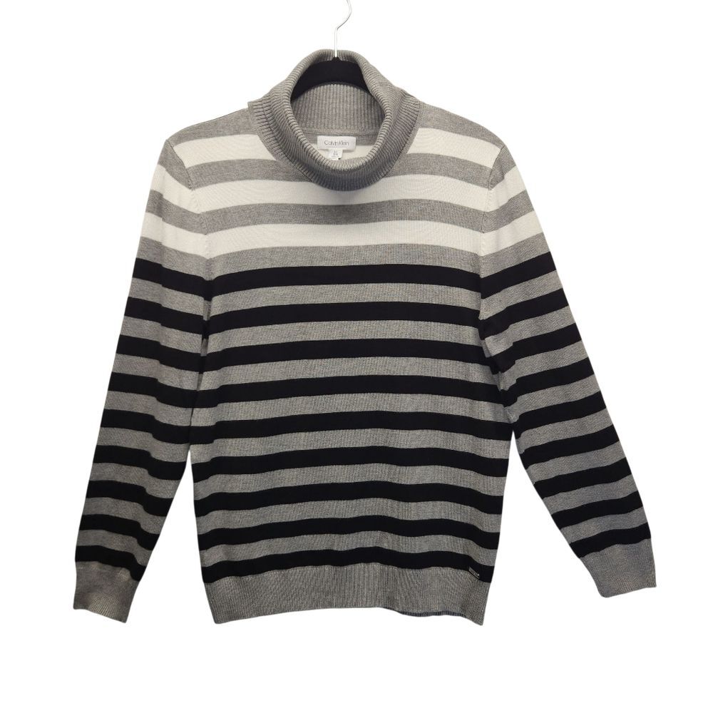 Calvin Klein Striped Cowl Neck Sweater LARGE